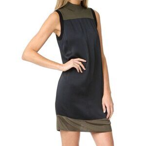 Rag & Bone Crewneck Sleeveless Wool Green Black Dress Size Small